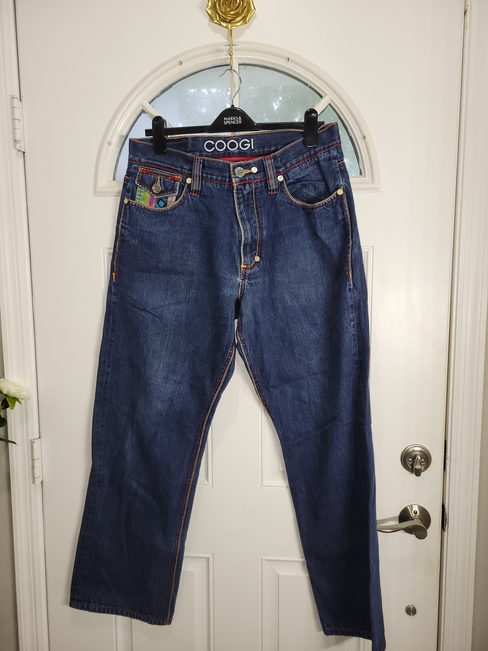 Mens Authentic Australian COOGI Jeans with Multicolor Embroidered Pocket Size 36